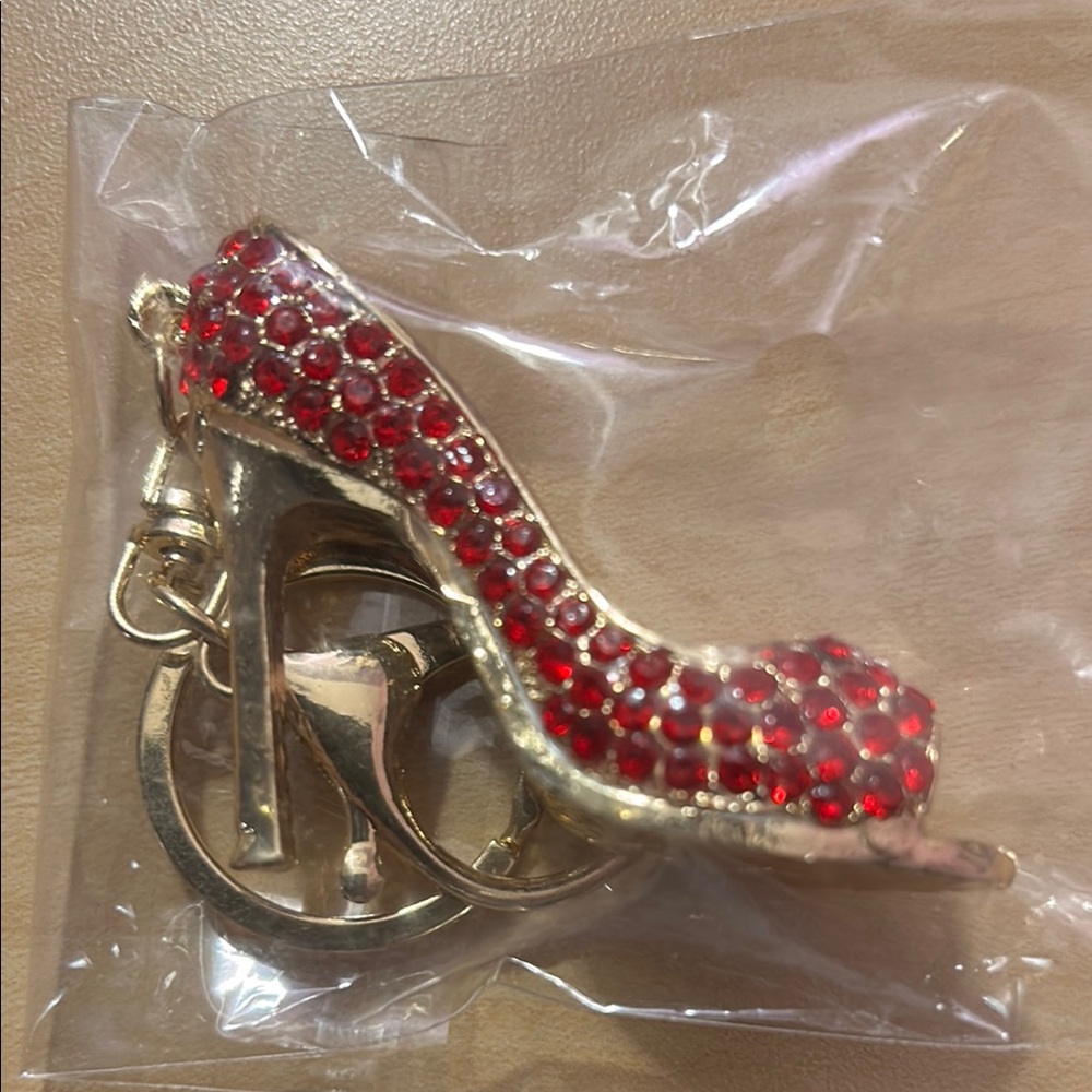 Red Rhinestone High Heel Keychain or Bag Charm-High heel Stileto